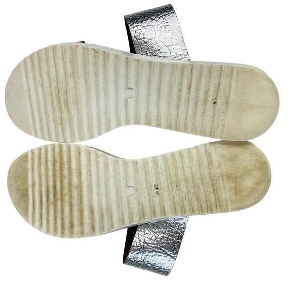 A Giannetti Bohemian Flat Slide Sandal Sz 8 Leather Double Strap Summer Italy - Picture 9 of 12